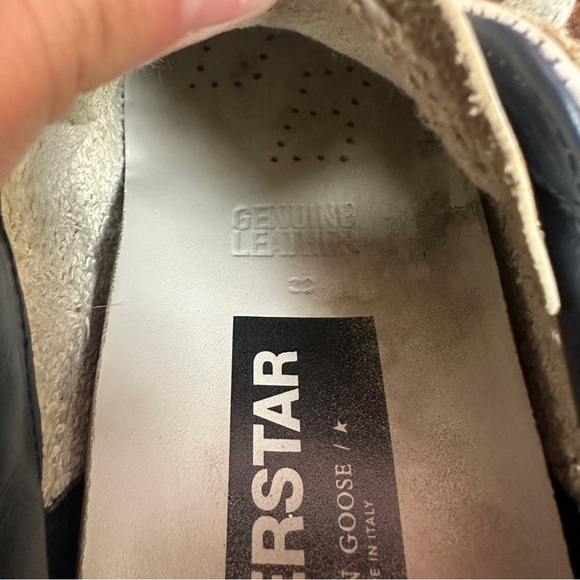 Golden Goose GG Superstar 102 in White with Ice Star and Blue Heel Size 8 - Picture 4 of 12